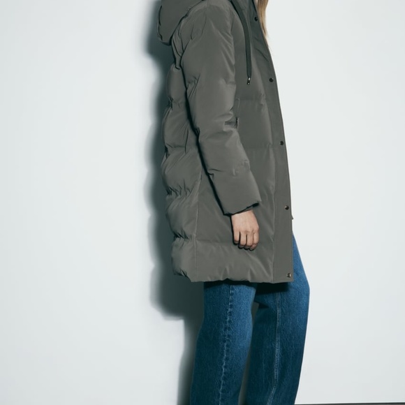 ZARA WIND PROTECTION HOODED PUFFER ANORAK - Picture 2 of 4
